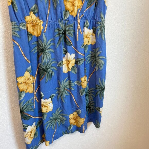 Caribbean Joe Blue Floral Hawaiian Dress 2X - Picture 2 of 6